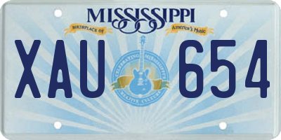 MS license plate XAU654