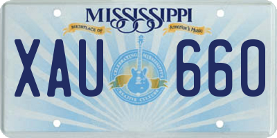 MS license plate XAU660