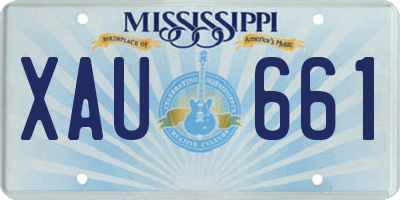 MS license plate XAU661