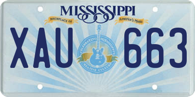 MS license plate XAU663