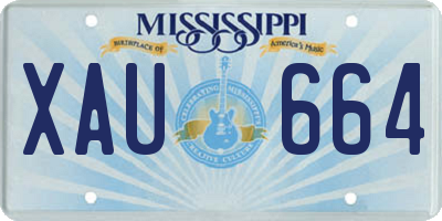 MS license plate XAU664