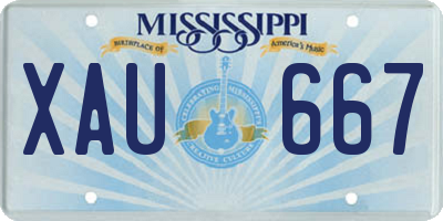 MS license plate XAU667
