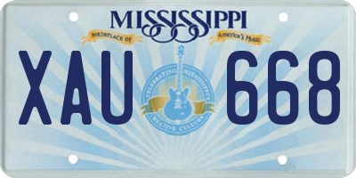 MS license plate XAU668