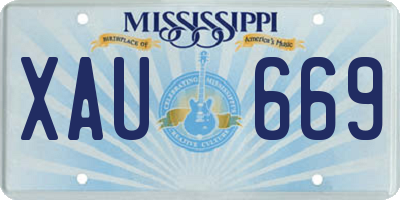 MS license plate XAU669