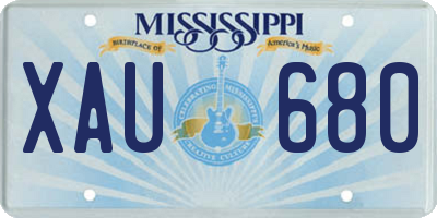 MS license plate XAU680