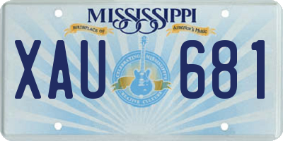 MS license plate XAU681