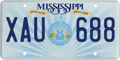 MS license plate XAU688