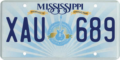 MS license plate XAU689