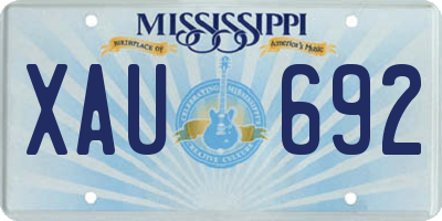 MS license plate XAU692