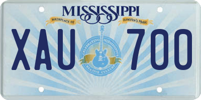 MS license plate XAU700