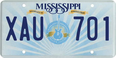 MS license plate XAU701