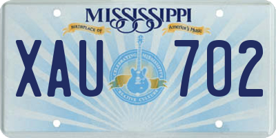 MS license plate XAU702
