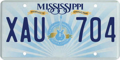 MS license plate XAU704