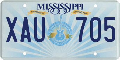 MS license plate XAU705