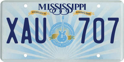 MS license plate XAU707