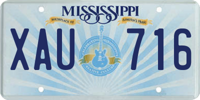 MS license plate XAU716
