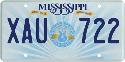 MS license plate XAU722