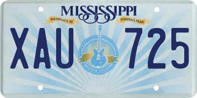 MS license plate XAU725