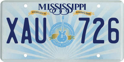 MS license plate XAU726