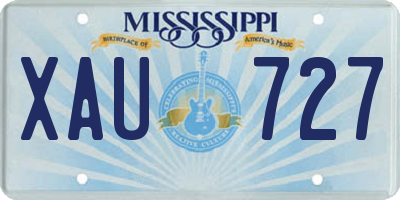 MS license plate XAU727