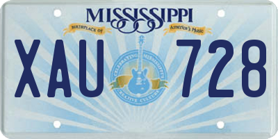 MS license plate XAU728