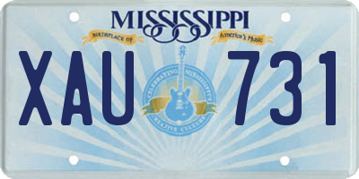MS license plate XAU731