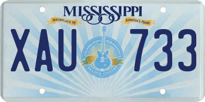 MS license plate XAU733