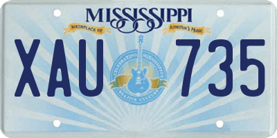 MS license plate XAU735
