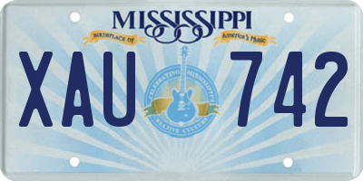 MS license plate XAU742
