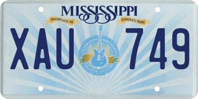 MS license plate XAU749
