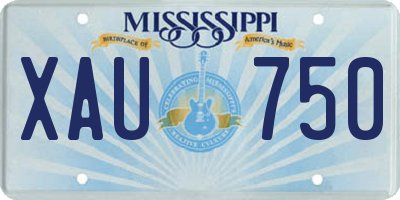 MS license plate XAU750