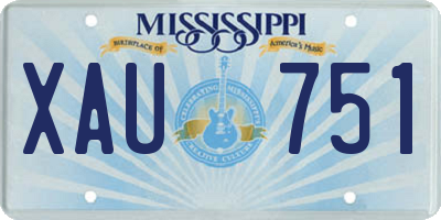 MS license plate XAU751