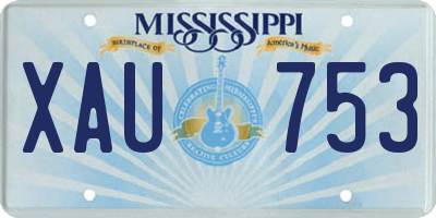 MS license plate XAU753