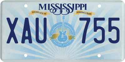 MS license plate XAU755