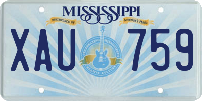 MS license plate XAU759