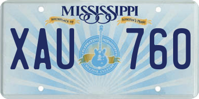 MS license plate XAU760