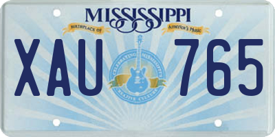 MS license plate XAU765