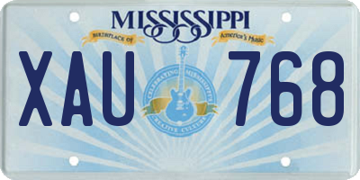 MS license plate XAU768
