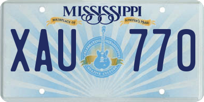 MS license plate XAU770