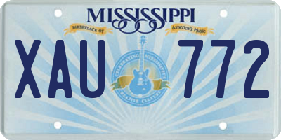MS license plate XAU772