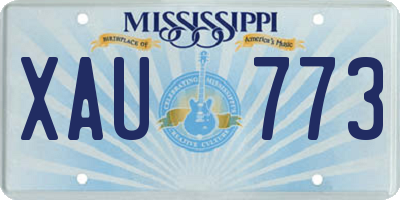 MS license plate XAU773