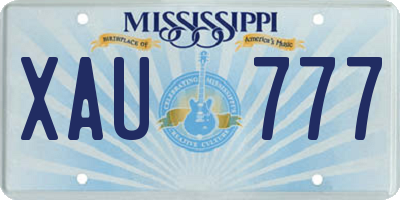 MS license plate XAU777