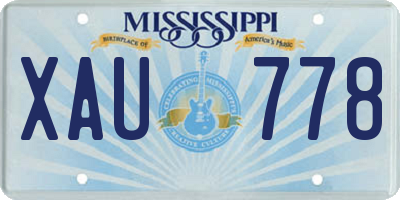 MS license plate XAU778