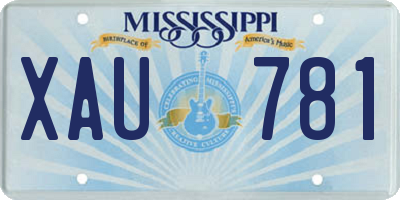 MS license plate XAU781