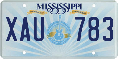 MS license plate XAU783