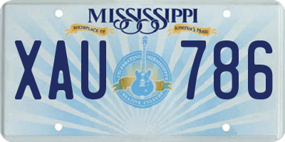 MS license plate XAU786