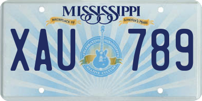 MS license plate XAU789