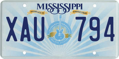 MS license plate XAU794