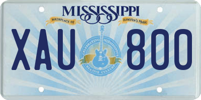 MS license plate XAU800