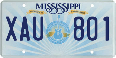 MS license plate XAU801
